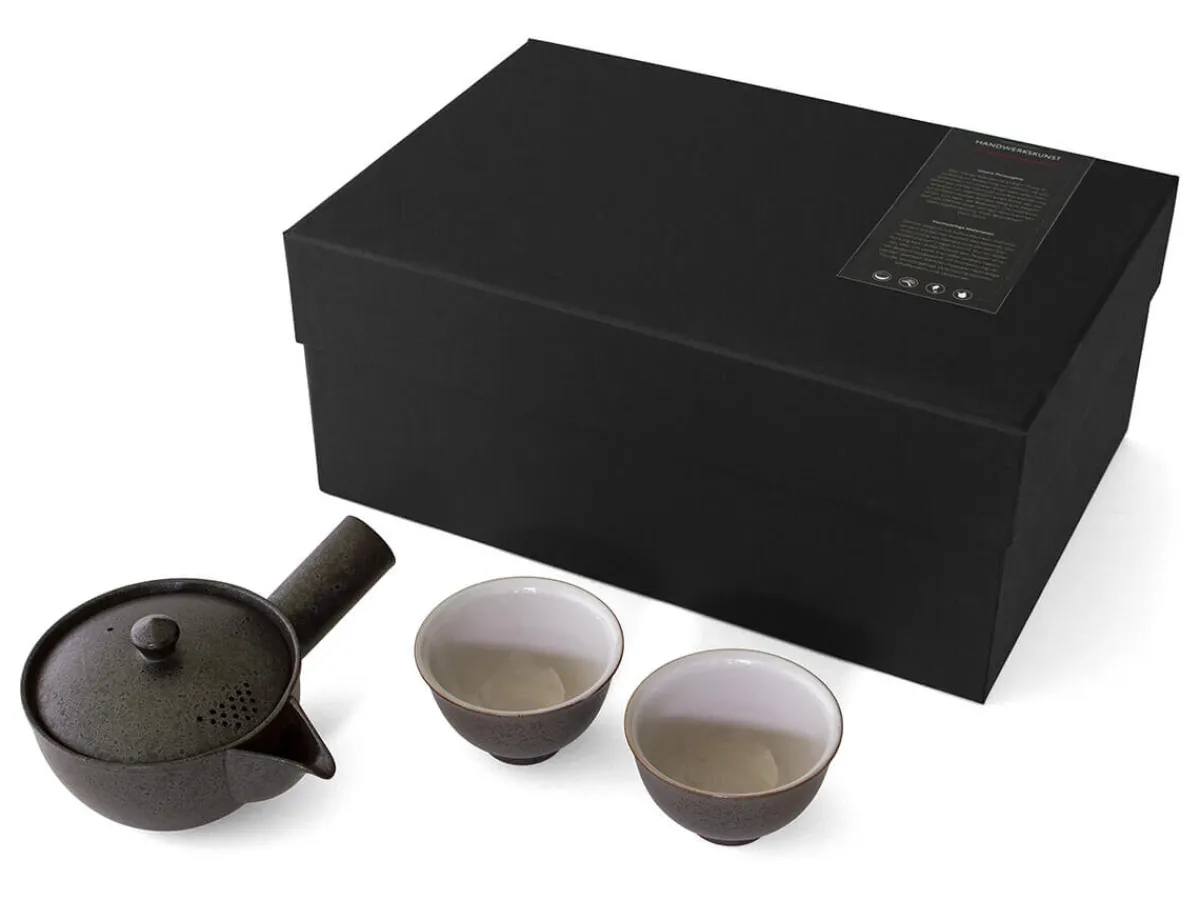 ORYOKI Japanisches Teeservice Siboridashi Kokurei, 3-teilig, Banko Yaki* Japanische Teekannen | Teegeschirr